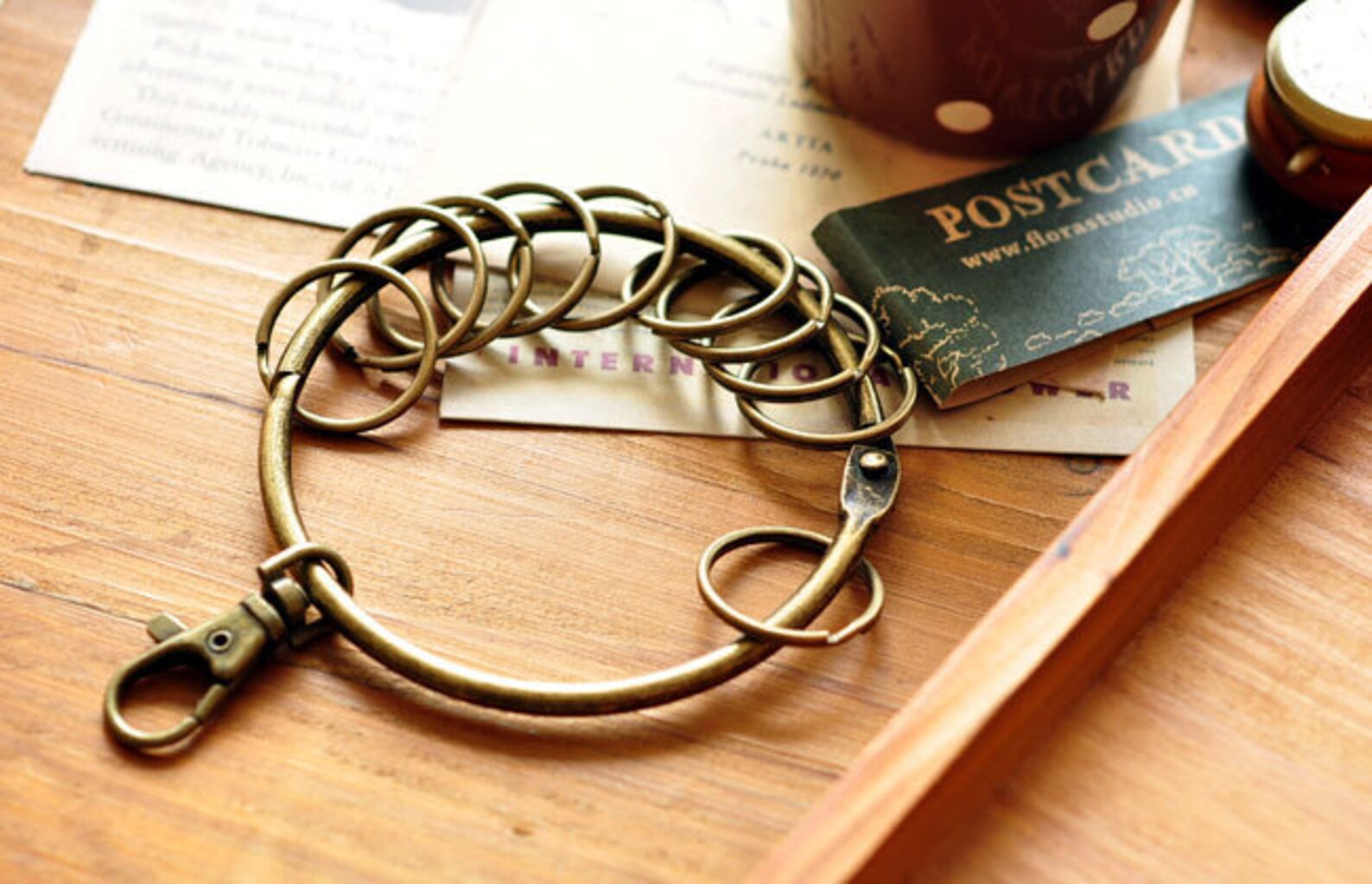 Antique Brass Bronze Big Circle Key Ring Holder 1pcs Etsy