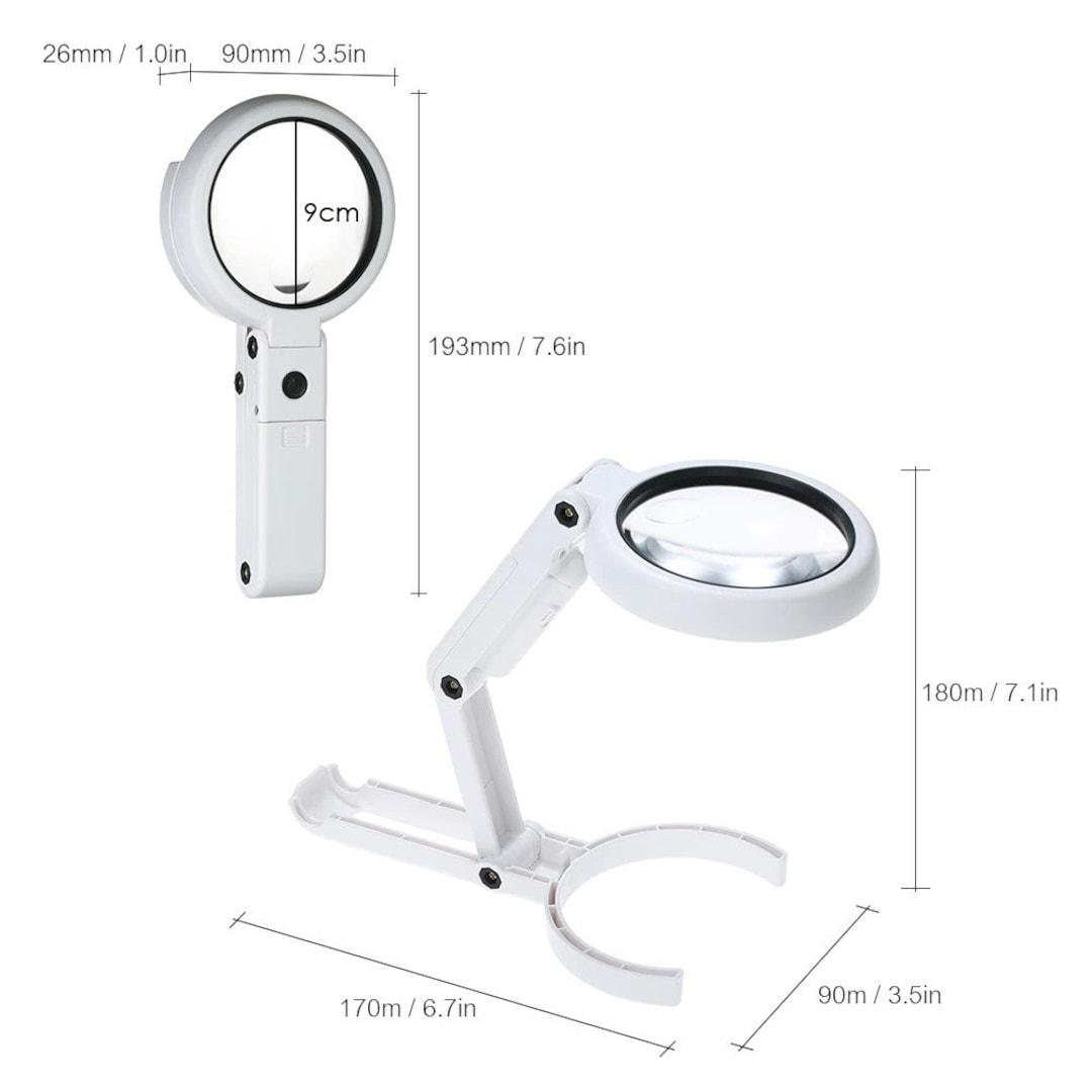 New 2 In 1 Hands Free Magnifying Glass With Light & Neck Cord Led Lighted  Magnifier For Reading And Sewing Crafts Handcraft Hobby
