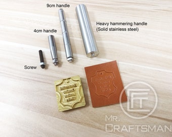 Custom made , Leather Brass Stamp, Leather stamp tool, Pressing stamp, Brass stamp, Foil stamping, with Hammering handle