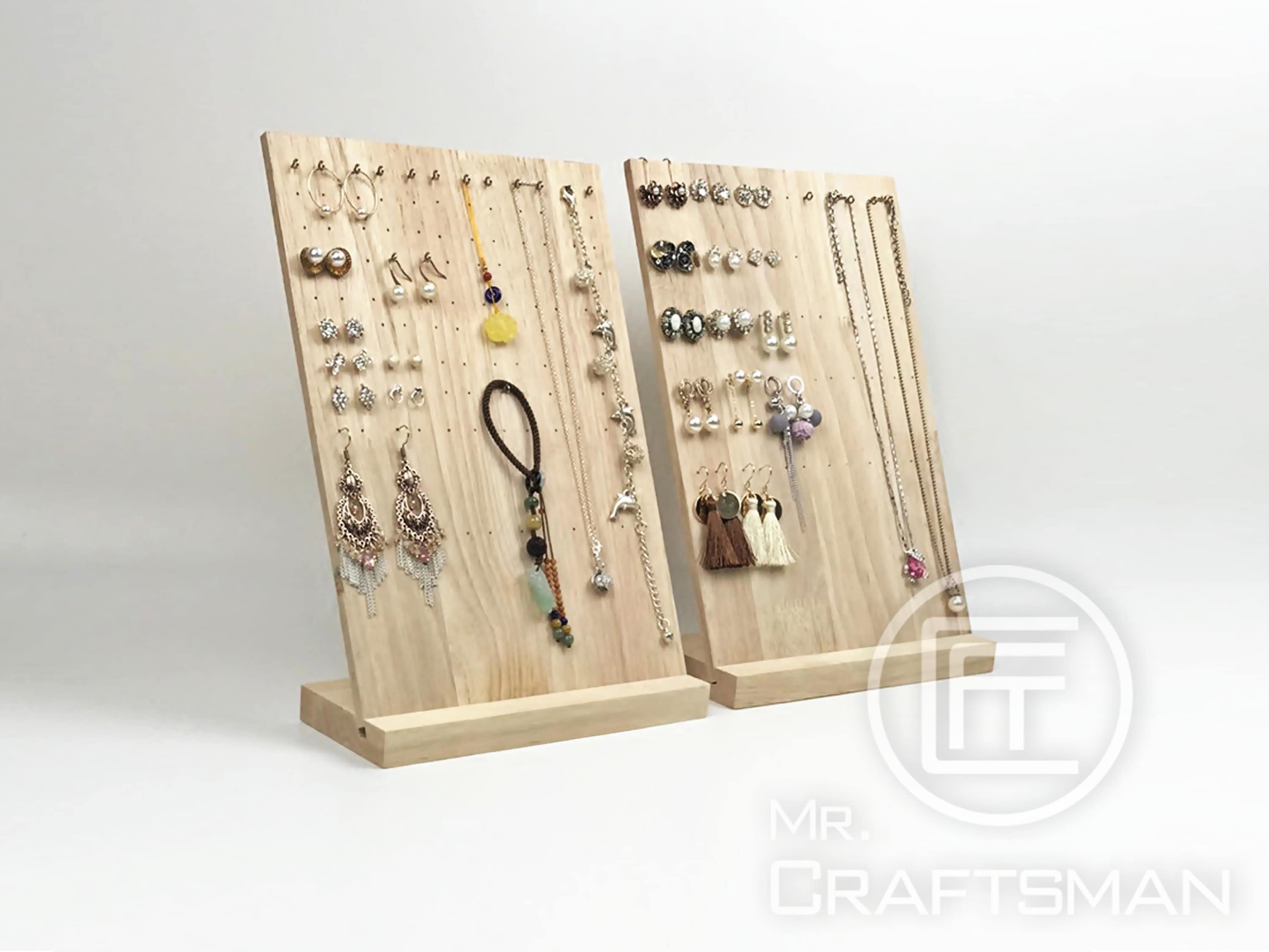 Multi Functional Wooden Jewelry Display Stand Board Showcase for