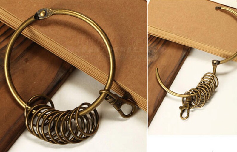 Antique Brass Bronze Big Circle Key Ring Holder 1pcs Etsy