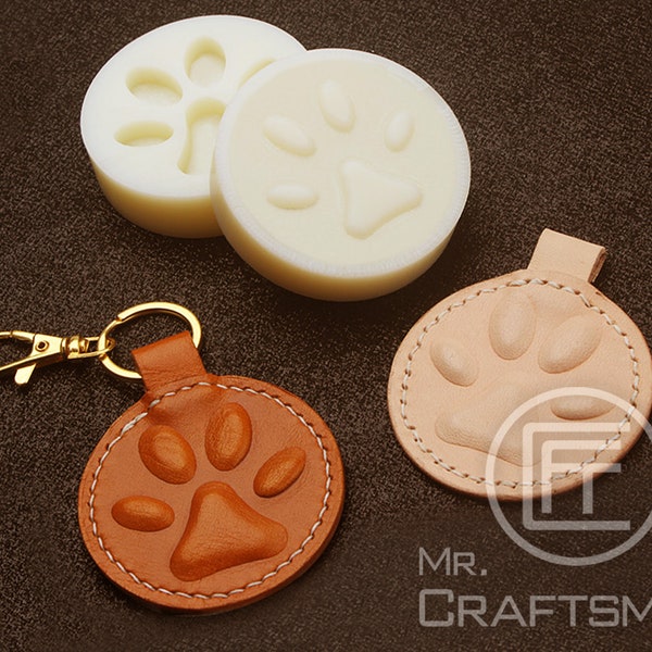 Dog Paw & Cat Paw Leather shaping mould tool, wet molding tool Homemade leather Dog Paw key chain , key fob.