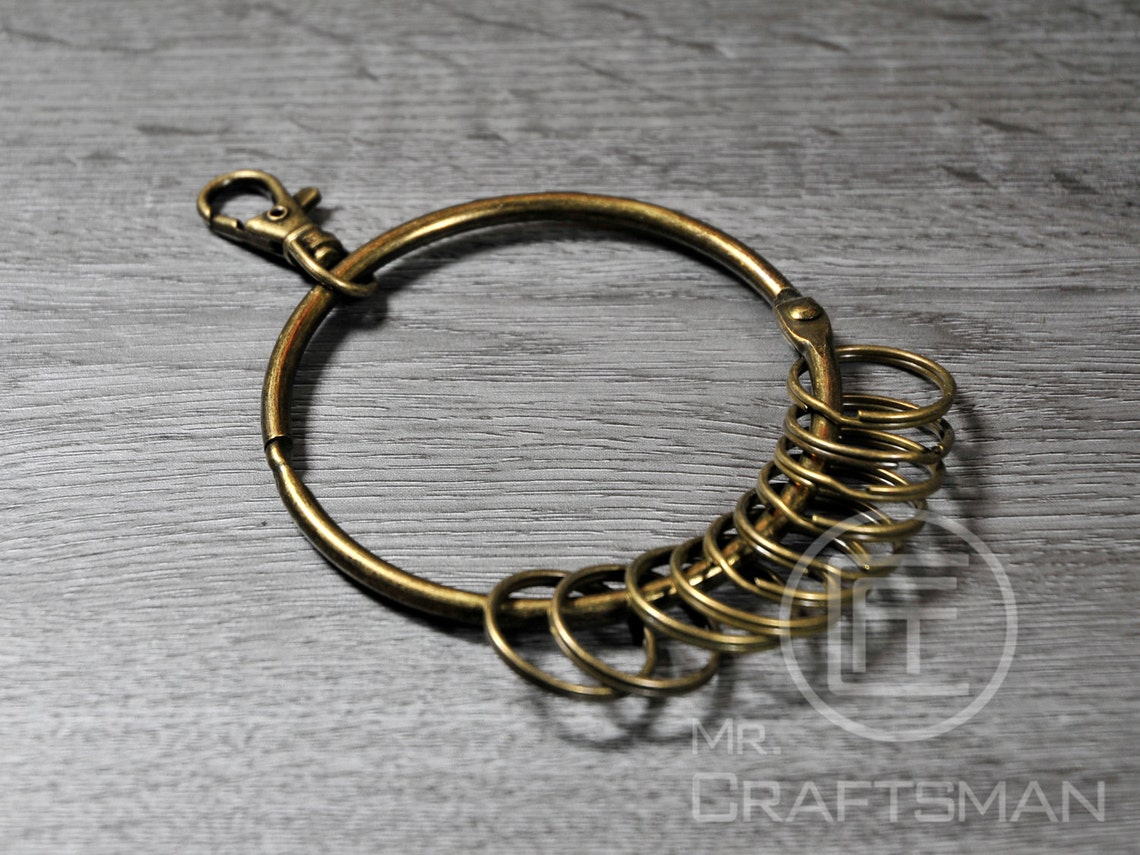 Antique Brass Bronze Big Circle Key Ring Holder 1pcs Etsy