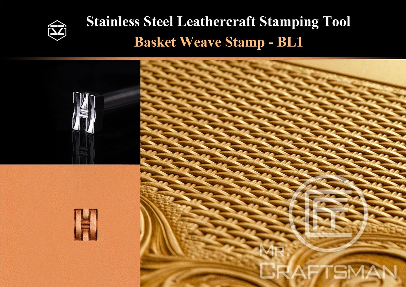SZ BL1 Basket Weave Leathercraft Carving Pattern Stamp Etsy