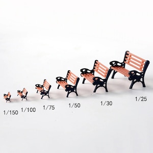 10Pcs of difference scale Miniaturas Models Park Chairs Miniaturas Architectural Building landscape model layout scenery DIY Hobby (AD)