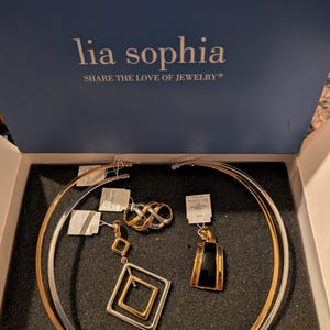 Lia Sofia necklaces with 3 charms, new w/box