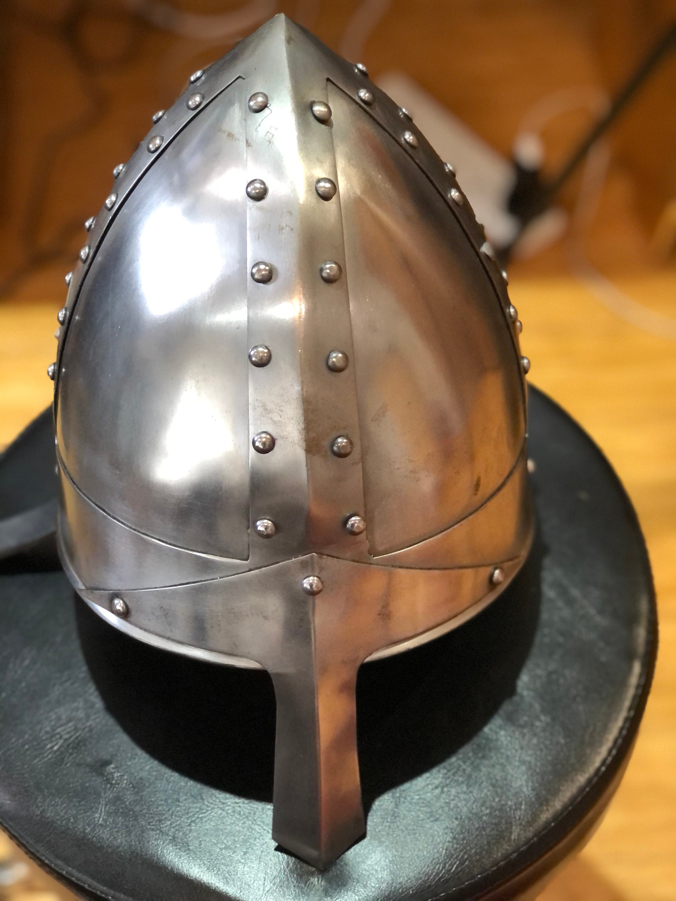 Medieval /Norman Viking Nasal Helmet LARP SCA/  Reenactment Costume Armour 