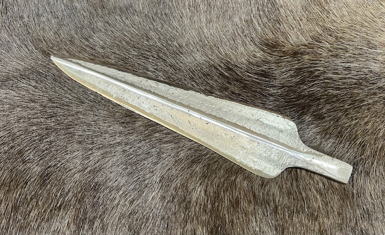 Bronze Age tanged spearhead replica. Life size. image 1