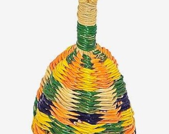 Sonaglio a forma di cesto intrecciato fatto a mano: unico shaker Caxixi per musica, percussioni e gioco sensoriale