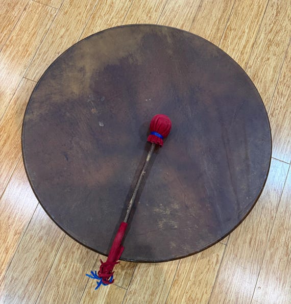 24" Horse hide shaman drum with beater.