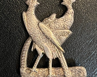 Sterling Silver Pheasants brooch