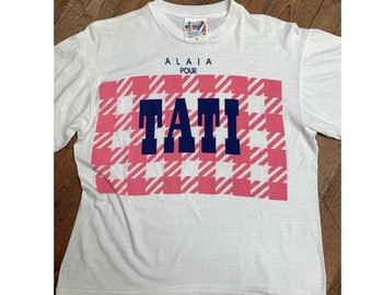 ICONIC ALAIA  !!!!! super rare collectible  ALAIA pour Tati  t-shirt  by south Sea size M  90s  azzedine Alaia