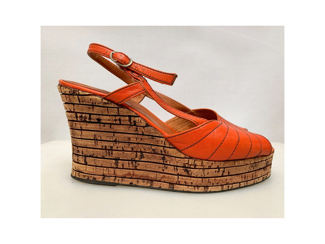 70s wedges shoes
