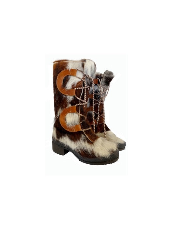 vintage 60s yeti boots // 60s snow boots // fur la
