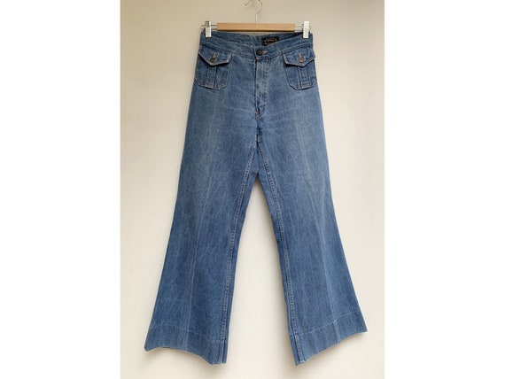70s vintage denim FLARES JEANS 70s large size Bell