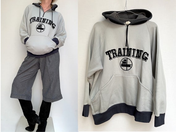 60s TRAINING Hooded Sweatshirt 1960s Cotton Pullover Vintage Sweatshirt Sweater Printed Size M Etsy Ireland