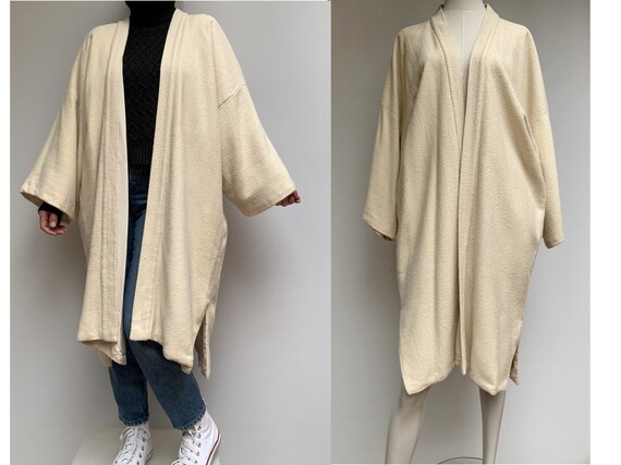vintage Beige silk KIMONO coat japanese kimono si