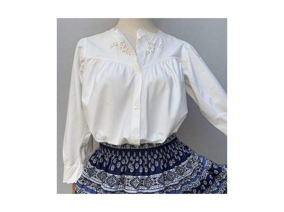 antique white cotton BLOUSE /1900s French antique