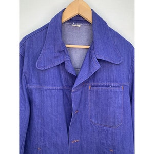 60s 70s CHORE jacket french blue work men JACKET french workwear size XL image 3