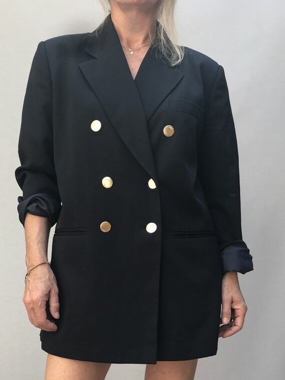 vintage 80s BLAZER menswear Blue blazer /Oversized