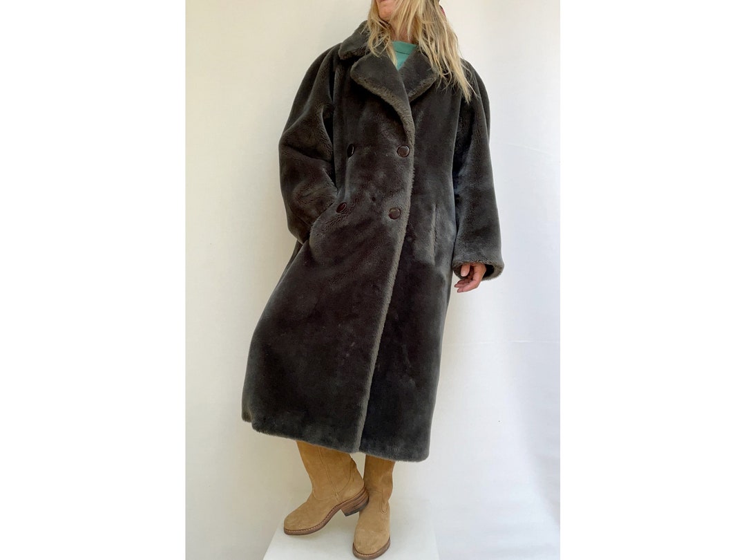 Vintage Long Faux Fur Coat By Avec Tu For Glenoit White