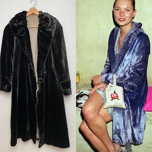 1930 Antique Silk velvet beautiful women kimono Coat size fr 38-uk 10 -us6