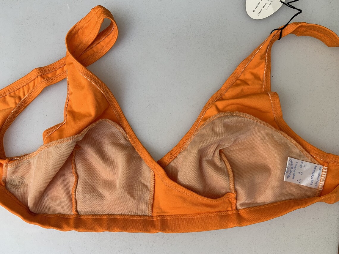 DEADSTOCK vintage 70s orange Swimsuit 2 pieces bikinis 70s Etsy