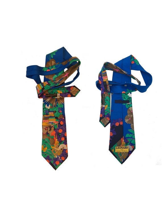1970s LEONARD Necktie Paris colorful NUMBERED pai