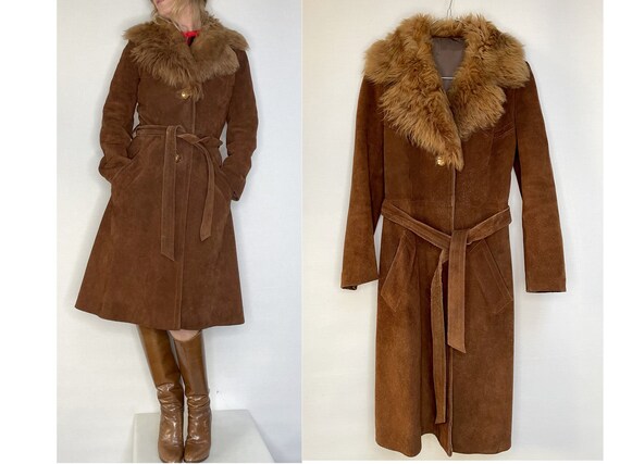 Women Penny Lane 70s COAT Suede and Fur 