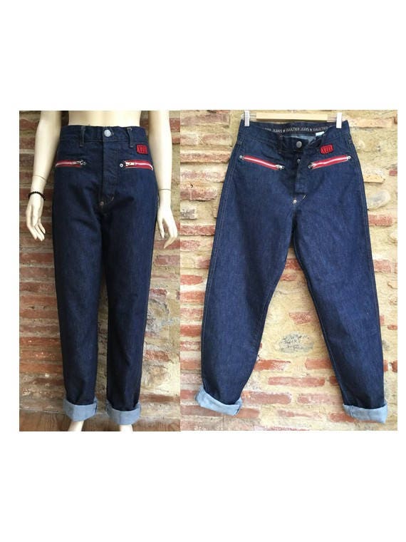 high waisted jean trousers