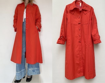 women 1970s Raincoat vintage trench coat size fr 40-uk12-us8