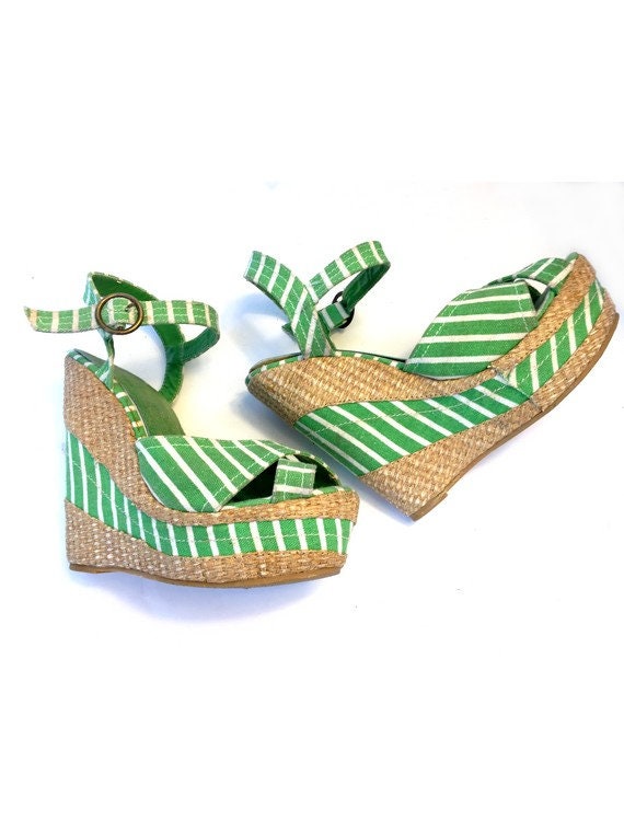 1990s Canvas and Straw Ankle Strap Super High Platform WEDGES Size Eu 38 Uk 5 Us 6.5 Etsy UK
