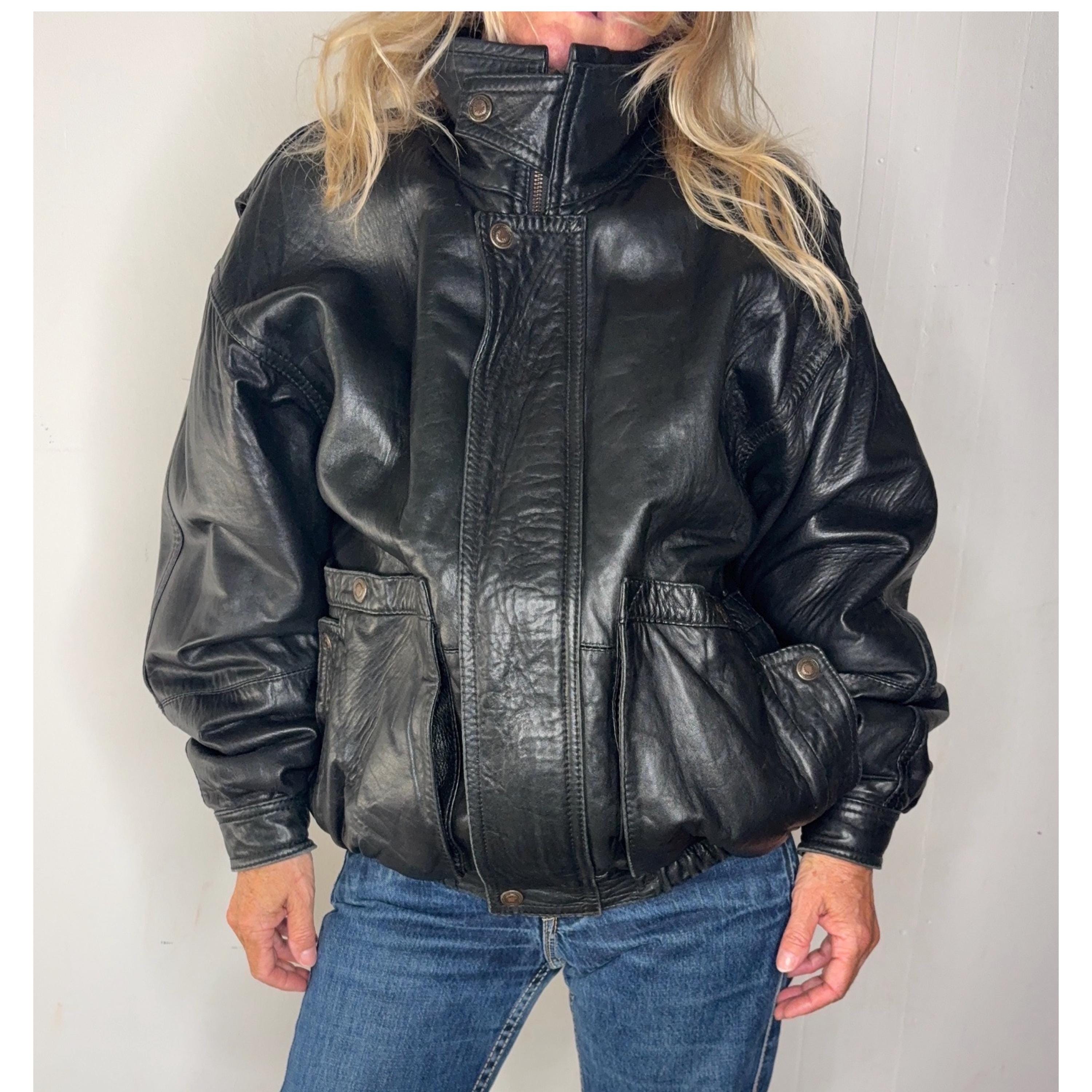 ジャケット・アウター 80s vintage leather bomber jacket y2k Y2k Bomber Jacket - Etsy - Page 4