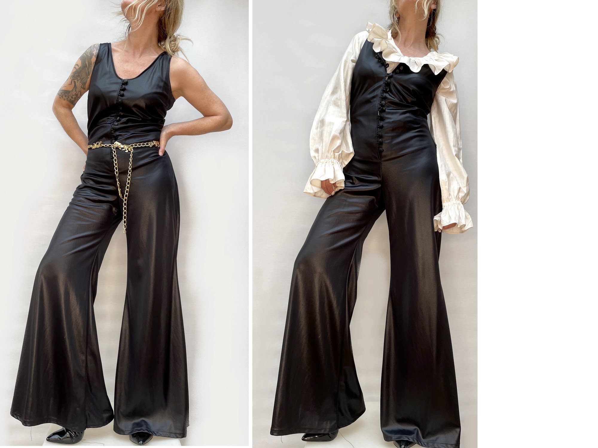 Shiny FLARES Jumpsuit Vintage Jumpsuits 