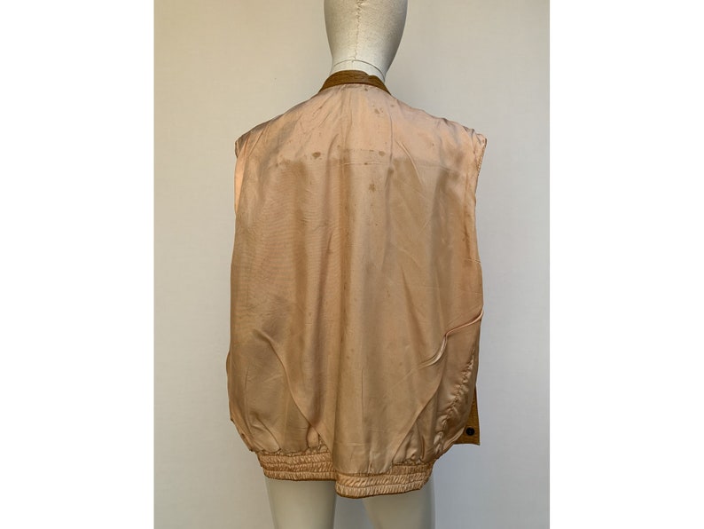 70s 80s brown leather Sleeveless JACKET leather bolero oversized