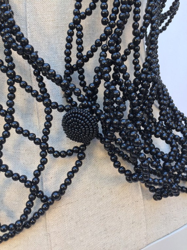 1930s handmade black Beads VEST size small to medium