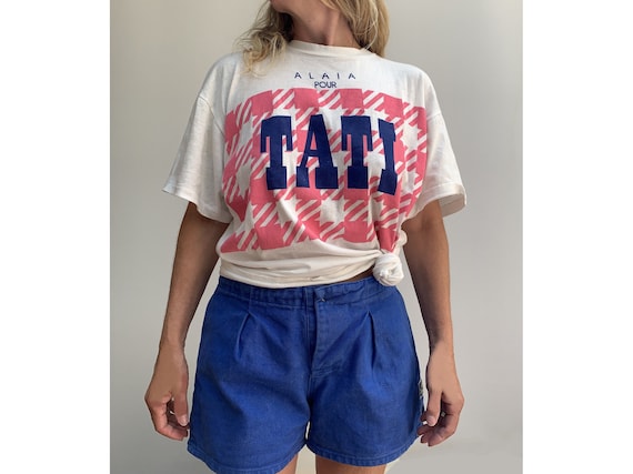 ALAIA アライアMon coeur est a Papa レッドTシャツ