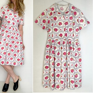 Damen 50er Blumen SommerKLEID Baumwolle 50er Kleid Gr. 38-uk10-us6