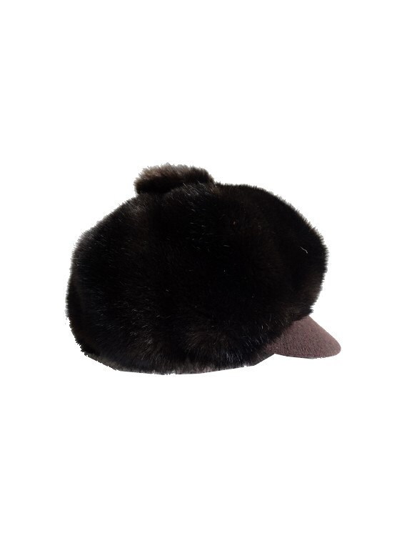 vintage 60s cap // faux fur cap // mod fur cap //