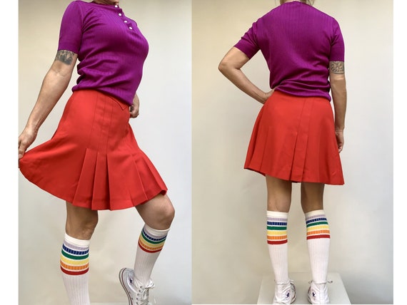60s pleated mini SKIRT school skirt wool mini skir