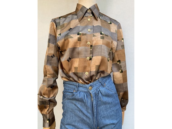 geometric 60s Mod SHIRT / 60s shirt / Mod Blouse /