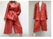 80s vintage red leather skirt pants and Blazer  SET high waist skirt leather jacket size eu38-uk10-us6 