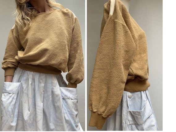 vintage sweatshirt 70s brown Sweatshirt cotton sw