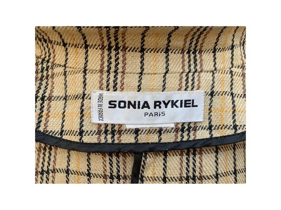 Sonia RYKIEL vintage 80s  plaid linen JACKET // v… - image 3