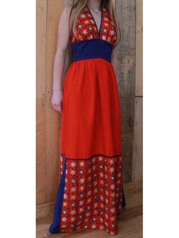 vintage 70s indian maxi dress /MIRRORS dress /flo… - image 2