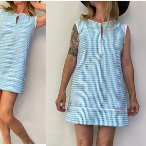 60er Vintage Frottee Kleid MINI KLEID Sommer Sonnenkleid Größe klein
