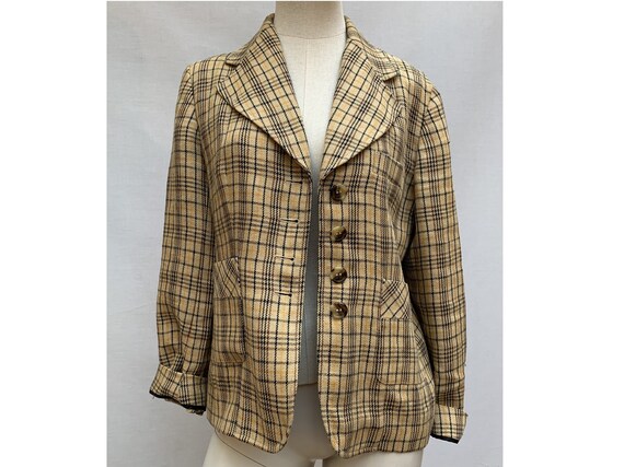 Sonia RYKIEL vintage 80s  plaid linen JACKET // v… - image 2