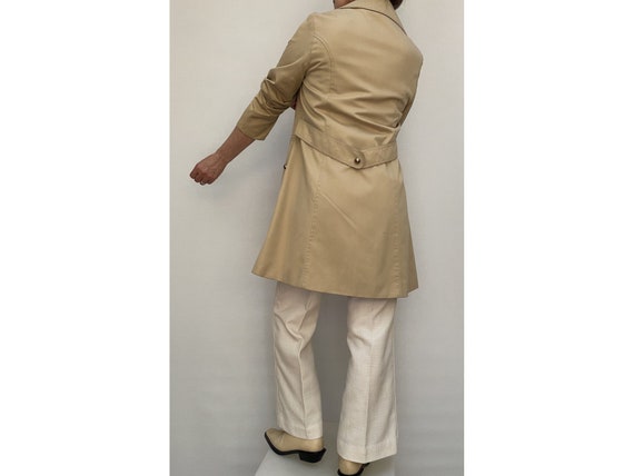 60s Beige Raincoat Vintage Trench Coat Mod Coat Size EU 38-uk10-us6