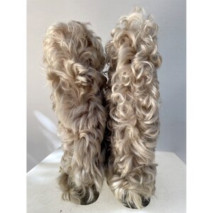 vintage 60s pair of curly Fur Boots size fr 37 image 4