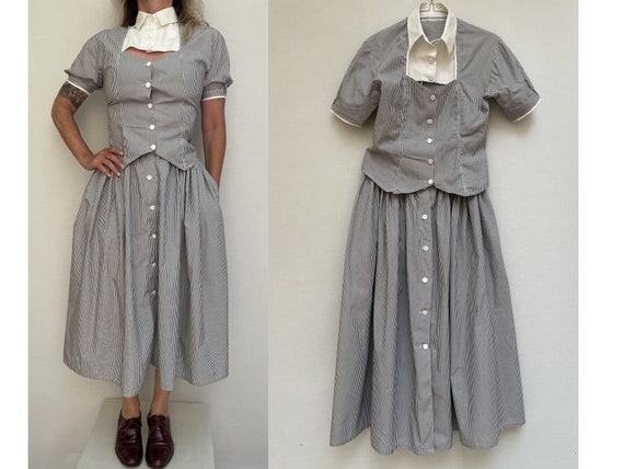 CHANTAL THOMASS 80s vintage cotton top and skirt … - image 1